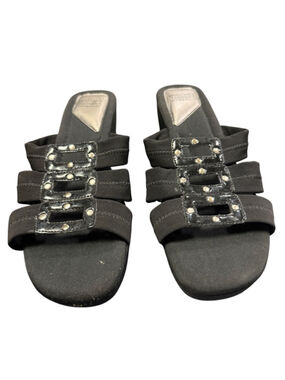 Women's Mootsies Tootsies Black Wedge Sandals Size 9M